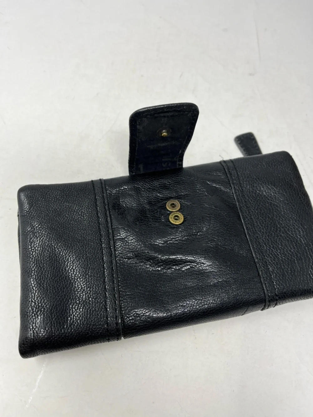 FOSSIL LONG LIVE VINTAGE 1954 Black Genuine Leather Emory Wallet Organizer